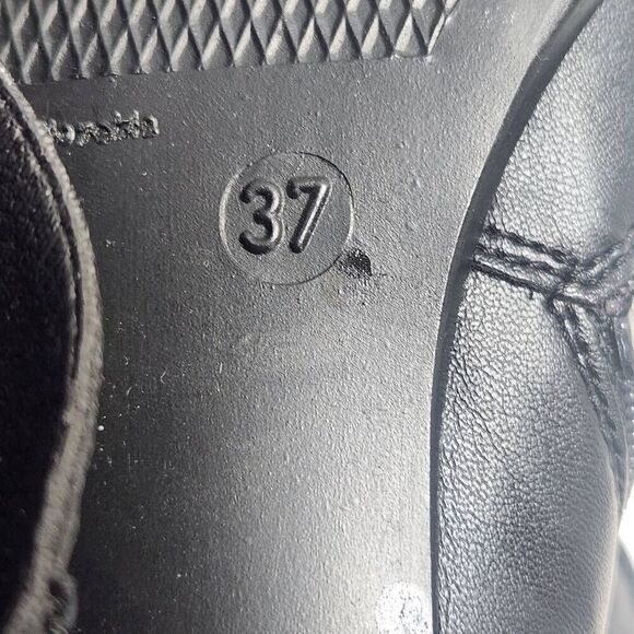 NWT Rieker Womens Black Leather Block Heel Square Toe Ankle Boots Size 37 - Picture 7 of 10